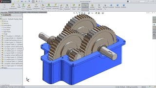 Solidworks tutorial  sketch Gear Speed Reducer in Solidworks [upl. by Hurd]