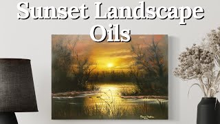 Sunset Landscape Oil Painting  Step by step [upl. by Omarr]