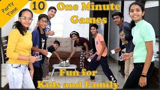 10 One minute games  Indoor games for Kids and Family  Minute to win it games  Party games 2023 [upl. by Redla]