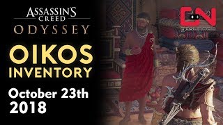 Assassins Creed Odyssey  Oikos Inventory  Legendary vendor October 23rd 2018 [upl. by Spitzer779]