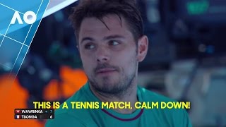 Wawrinka and Tsonga changeover argument  Australian Open 2017 [upl. by Ruttger]