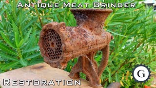 Antique Meat Grinder Restoration  Very Rusty Meat Grinder [upl. by Kirstin636]