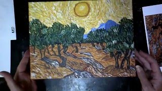 Paint like Van Gogh Yellow Sky and Olive Trees acrylic painting for beginners [upl. by Mandych]