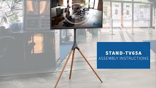 STANDTV65A Black Easel Stand for 45quot to 65quot TVs Assembly by VIVO [upl. by Genvieve]