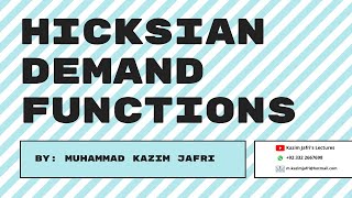 Hicksian Demand Functions  How to Derive Hicksian Demand Function from Utility Function [upl. by Stanway]