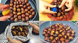 Top 4 Recetas Sin horno¡ las castañas perfectas poca gente conoce este trucoComo hacer castañas [upl. by Ellehcar]