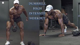 DUMBBELL ONLY WORKOUT  HIGH INTENSITY INTERVAL TRAINING HIIT [upl. by Margot]