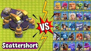 Scattershort VS All Troops  clash of clans [upl. by Berghoff]