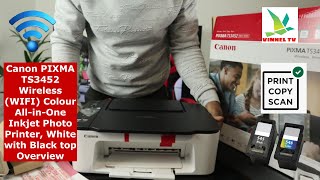 Canon PIXMA TS3452 Wireless  WIFI  Colour All in One Inkjet Photo Printer Overview [upl. by Ahtelrac]