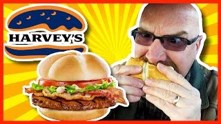 Bacon Bacon Angus Burger from Harveys Review  KBDProductionsTV [upl. by Enilrek317]