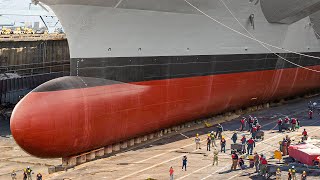 Inside Massive US Dry Dock Renovating Gigantic Aircraft Carrier Part by Part [upl. by Lanrev]