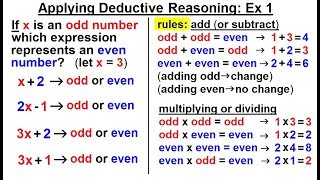 Geometry  Ch 2 Reasoning and Proofs 14 of 46 Applying Deductive Reasoning Ex 1 [upl. by Drews]