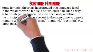 ÉCRITURE FÉMININE [upl. by Claudy]