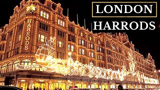 HARRODS CHRISTMAS LIGHTS WALK 4K INSIDE STORE TOUR london harrods shopping [upl. by Tdnerb]