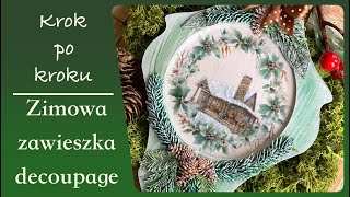 Leśna zawieszka z zimowym akcentem  decoupage krok po kroku [upl. by Arytal451]