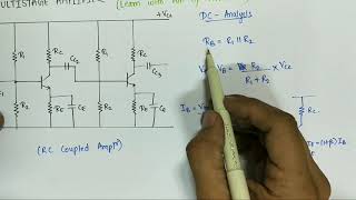 MULTISTAGE AMPLIFIER RC Coupled Amplifier DC Analysis [upl. by Neyr905]