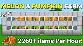 EASY Automatic Melon Farm and Pumpkin Farm in Minecraft  Bedrock amp Java  Minecraft Tutorial [upl. by Aleyak]