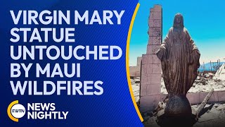 Virgin Mary Statue Untouched by Maui Wildfires  EWTN News Nightly [upl. by Hakkeber908]