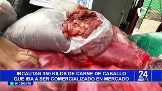 Incautan 350 kg de carne de caballo no apta para consumo humano en Breña [upl. by Adnael]