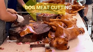 Dog Meat Cutting and Selling  Dog meat market in China [upl. by Attenna]