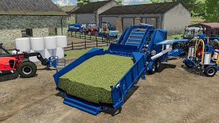 Silage bales wrapping and Baling on the Old Stream Farm using Goweil Pack  Farming Simulator 22 [upl. by Joeann]