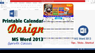 Printable Calendar Design 2024 Using Microsoft Office Word Full Tutorial [upl. by Enomad]