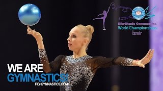 KUDRYAVTSEVA Yana RUS  2014 Rhythmic Worlds Izmir TUR  Qualifications Ball [upl. by Ewall816]