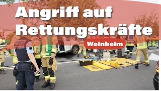 🚒 Schwerer Verkehrsunfall auf der B38 bei Weinheim Mehrere Verletzte und Angriff auf Einsatzkräfte [upl. by Annerol]