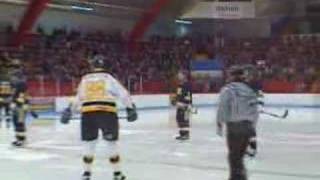 Hockey Fight  Tim Leveque Vs Dominic quotThe Giantquot Forcier [upl. by Franni]