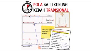 Animasi 5 minit Pola Baju Kurung Kedah Tradisional [upl. by Imojean]