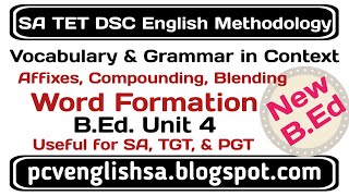 Word Formation I Vocabulary and Grammar in context in Telugu AP TET DSC SA TGT PGT [upl. by Akela]