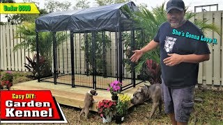 DIY Outdoor Garden Kennel Setup Under 500  Lucky Dog Outdoor Pet Playpen [upl. by Una158]