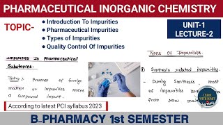 Impurities in Pharmaceutical Substances Types of Impurities  Pharmaceutical Inorganic chemistry [upl. by Irtimid]