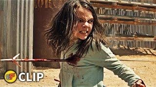 Laura vs Reavers  Fight Scene  Logan 2017 Movie Clip HD 4K [upl. by Ardnael]