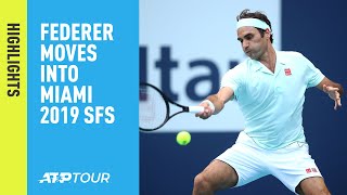 Highlights Federer Shapovalov Move Into Miami 2019 Semifinals [upl. by Aicala]