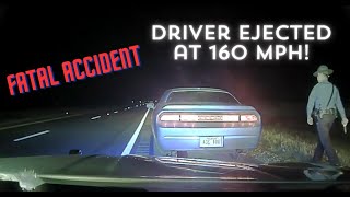 Dodge Challenger flees from traffic stop  HIGH SPEED PURSUIT ends in driver ejected at 160 mph [upl. by Siaht]