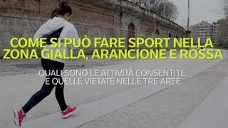 Come si può fare sport nella zona gialla arancione e rossa [upl. by Leynad]