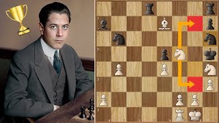 The Brilliancy Prize  Capablanca vs Bernstein  St Petersburg 1914 [upl. by Assila]