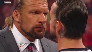 Tensions mount between CM Punk and Triple H Raw Aug 1 2011 [upl. by Naleek]