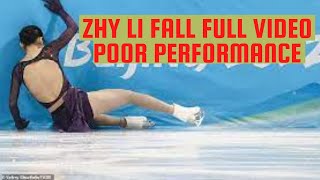 Zhu Yi falls FULL VIDEO Olympic debut for China Beijing Winter Olympics [upl. by Llewop877]