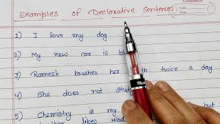 Examples of Declarative Sentence [upl. by Morrison]