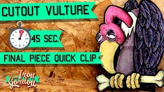 Lowbrow Vulture Cartoon  3D wood cutout  quick clip [upl. by Lauro]