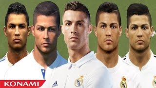 Cristiano RONALDO from PES 3 to PES 2017 vs Real Face Comparison [upl. by Meares]