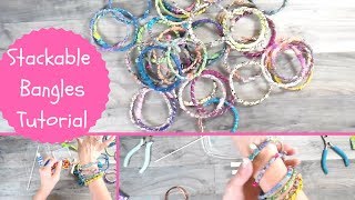 Stackable Bangle Tutorial Using Your Fabric Scraps BoHo Accessory [upl. by Annawal]