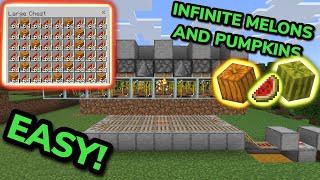 Minecraft Easy Melon and Pumpkin Farm Tutorial  2260 items Per Hour [upl. by Cullie]