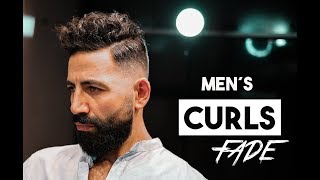 Men´s Curly hair Fade hairstyling Men´s hairstyling inspiration 2019 [upl. by Ytima]