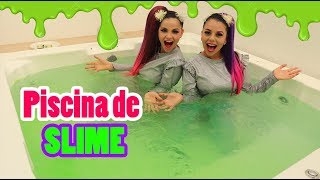 24 Horas en una PISCINA DE SLIME  ALBERCA DE SLIME  Gaby y Gilda [upl. by Nayar185]