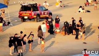 Injured Woman Receives Timely Assistance from Lifeguards and Firefighters at Santa Monica Beach [upl. by Durkin]