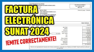 Cómo emitir una Factura Electrónica 2024  SUNAT [upl. by Einohpets429]