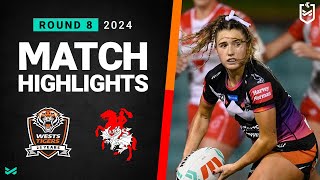 NRLW 2024  Wests Tigers v Dragons  Match Highlights [upl. by Noired]